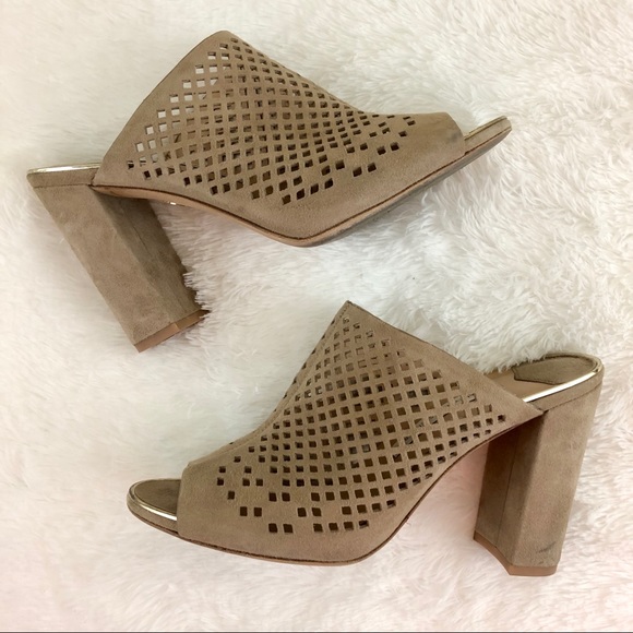 Diane Von Furstenberg Shoes - Diane Von Furstenberg Perforated Block Heel Sandal